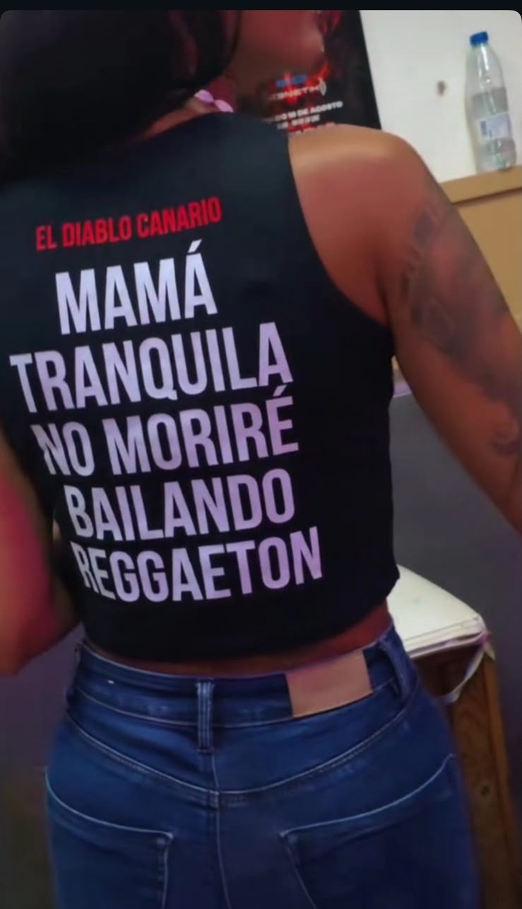 Customer wearing El Diablo Canario apparel